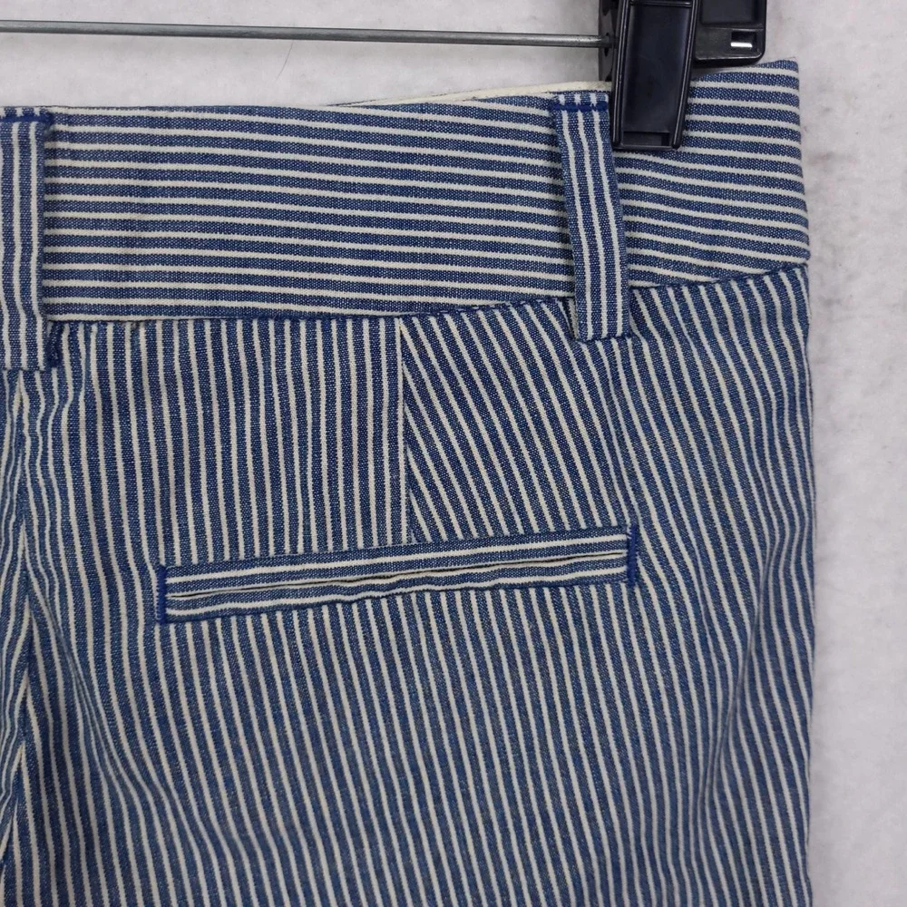 J.Crew Striped Chino Shorts Womens 00 Blue White Nautical Summer Preppy